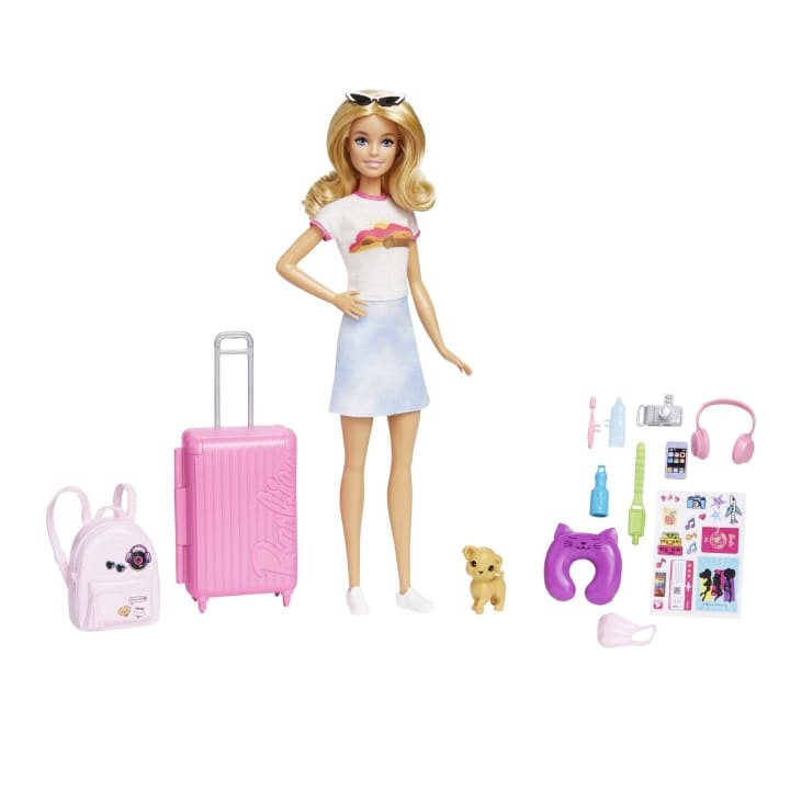 Barbie Reseset med valp (HJY18) i gruppen LEKSAKER, BARN- & BABYPRODUKTER / Leksaker / Dockor & Tillbehör hos TP E-commerce Nordic AB (C80704)