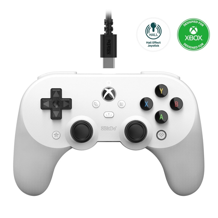 8Bitdo Pro 2 trådbunden Xbox Gamepad Vit i gruppen HEMELEKTRONIK / Spelkonsoler & Tillbehör / Xbox Series X/S hos TP E-commerce Nordic AB (C80904)