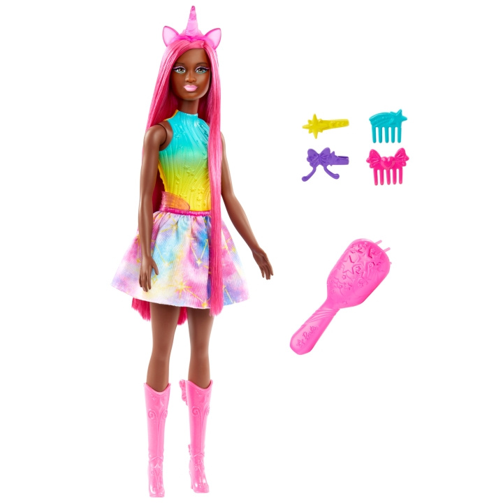 Barbie A touch of Magic Enhörningsdocka med långt hår (HRR01) i gruppen LEKSAKER, BARN- & BABYPRODUKTER / Leksaker / Dockor & Tillbehör hos TP E-commerce Nordic AB (C80913)