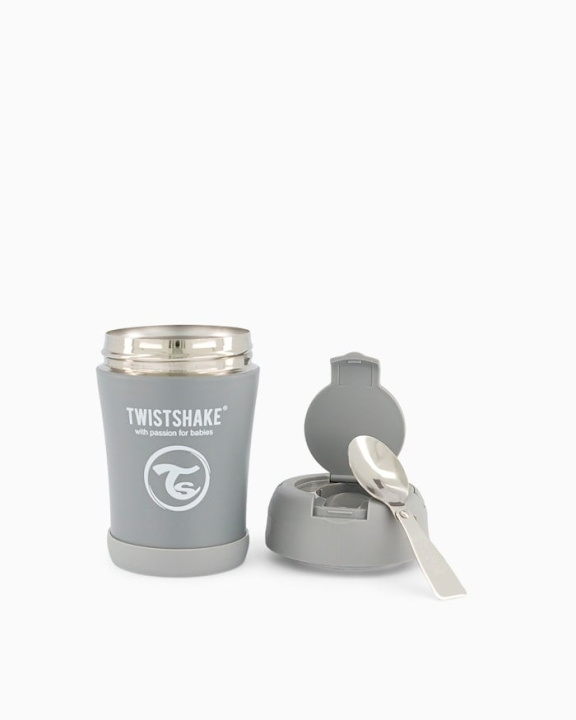 Twistshake Isolerad matbehållare 350 ml Pastellgrå i gruppen LEKSAKER, BARN- & BABYPRODUKTER / Äta & Dricka / Barnserviser hos TP E-commerce Nordic AB (C80991)