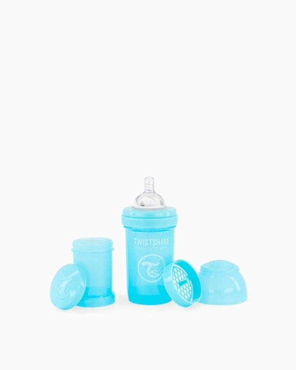 Twistshake Anti-Colic Nappflaska Pastellblå 180 ml i gruppen LEKSAKER, BARN- & BABYPRODUKTER / Äta & Dricka / Flaskor & Barnmuggar hos TP E-commerce Nordic AB (C81001)