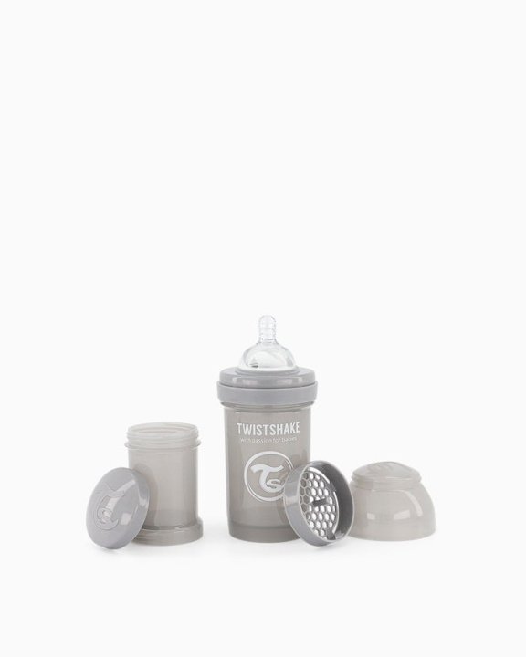 Twistshake Anti-Colic Nappflaska Pastellgrå 180 ml i gruppen LEKSAKER, BARN- & BABYPRODUKTER / Äta & Dricka / Flaskor & Barnmuggar hos TP E-commerce Nordic AB (C81002)