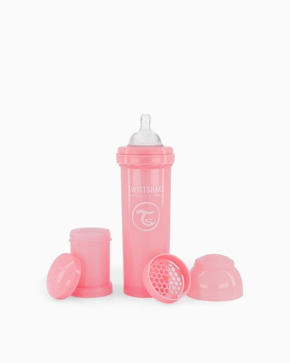 Twistshake Anti-Colic Nappflaska Pastellrosa 330 ml i gruppen LEKSAKER, BARN- & BABYPRODUKTER / Äta & Dricka / Flaskor & Barnmuggar hos TP E-commerce Nordic AB (C81009)