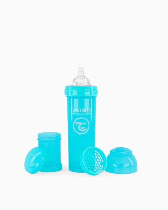 Twistshake Anti-Colic Nappflaska Pastellblå 330 ml i gruppen LEKSAKER, BARN- & BABYPRODUKTER / Äta & Dricka / Flaskor & Barnmuggar hos TP E-commerce Nordic AB (C81010)