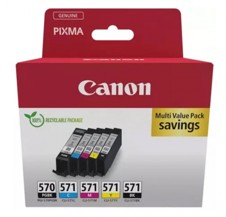 Canon Bläck 0372C006 PGI-570/CLI-571 Multipack i gruppen DATORER & KRINGUTRUSTNING / Skrivare & Tillbehör / Bläck & Toner / Bläckpatroner / Canon hos TP E-commerce Nordic AB (C81421)