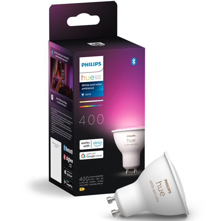 Philips Hue White and Color Ambiance GU10 400lm 1-pack i gruppen HEMELEKTRONIK / Belysning / LED-lampor hos TP E-commerce Nordic AB (C81475)