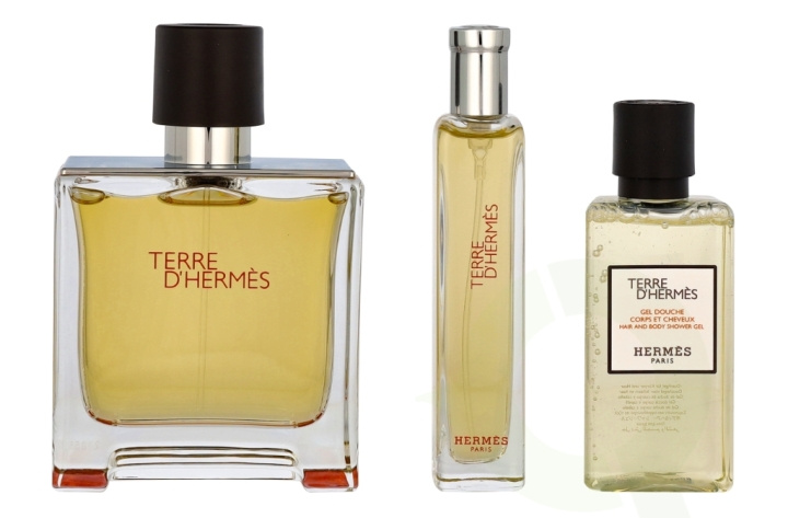 Hermes Terre D\'Hermes Giftset 130 ml Edp Spray 75ml/Edp Spray 15ml/Shower Gel 40ml i gruppen SKÖNHET & HÄLSA / Presentkit / Presentkit För Honom hos TP E-commerce Nordic AB (C81602)