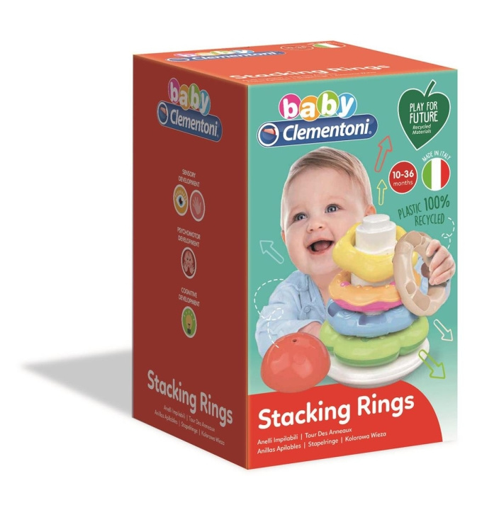 Clementoni Stapelbara ringar (100% återvunna) i gruppen LEKSAKER, BARN- & BABYPRODUKTER / Babyleksaker / Aktivitetsleksaker hos TP E-commerce Nordic AB (C81871)