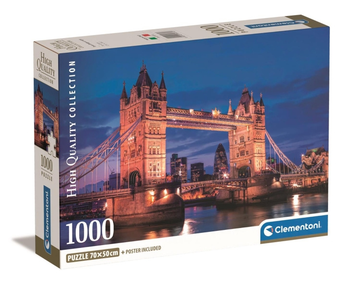 Clementoni 1000 st CB High Quality Collection Tower Bridge på natten i gruppen LEKSAKER, BARN- & BABYPRODUKTER / Leksaker / Barnpussel hos TP E-commerce Nordic AB (C81956)