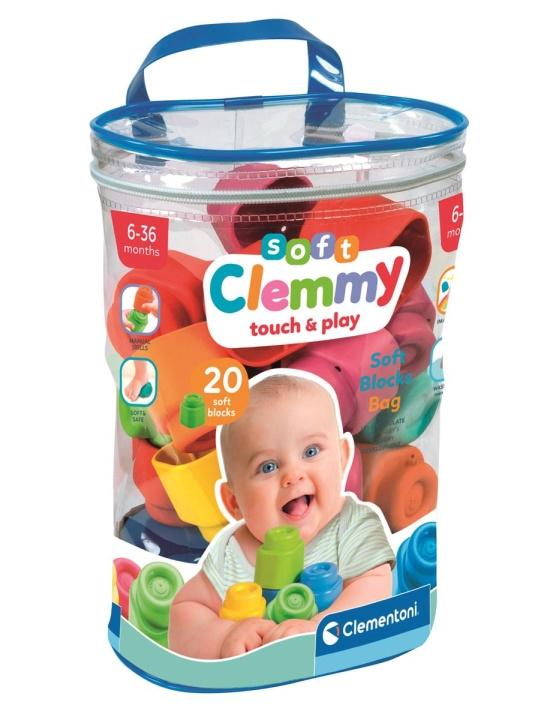 Clementoni Soft Clemmy (set med 20 klossar) i gruppen LEKSAKER, BARN- & BABYPRODUKTER / Babyleksaker / Aktivitetsleksaker hos TP E-commerce Nordic AB (C82141)