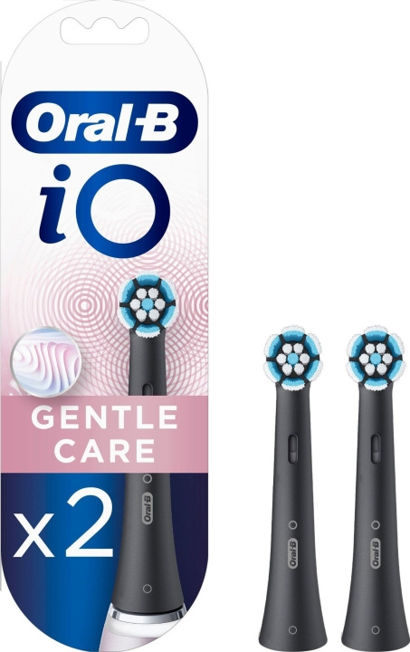 Oral B iO Gentle Care svarta ersättningsborsthuvuden 2 st i gruppen SKÖNHET & HÄLSA / Munvård / Borsthuvuden & Tillbehör hos TP E-commerce Nordic AB (C82440)