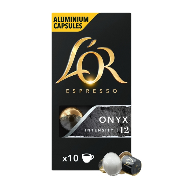 Philips L\'Or L\'OR Kapslar - Espresso Onyx - Kaffekapslar - 10 st i gruppen HEM, HUSHÅLL & TRÄDGÅRD / Hushållsmaskiner / Kaffemaskiner & Tillbehör / Kaffekapslar hos TP E-commerce Nordic AB (C82513)