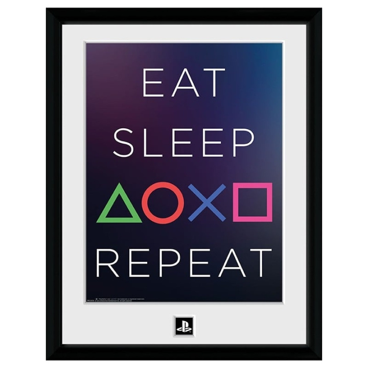 Abysse PLAYSTATION - Inramat fototryck Eat Sleep Repeat (30x40) i gruppen SPORT, FRITID & HOBBY / Roliga prylar / Övrigt hos TP E-commerce Nordic AB (C82544)