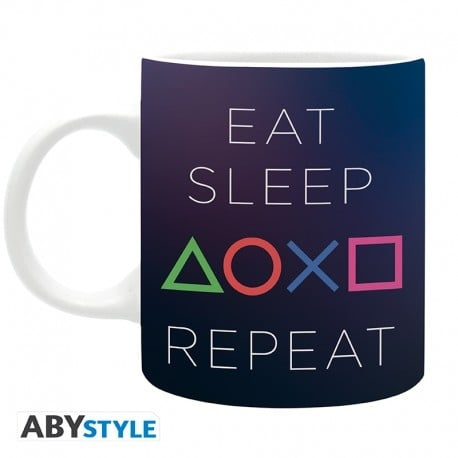 Abysse PLAYSTATION - Mugg - 320 ml - Eat Sleep Repeat i gruppen SPORT, FRITID & HOBBY / Roliga prylar / Muggar hos TP E-commerce Nordic AB (C82554)