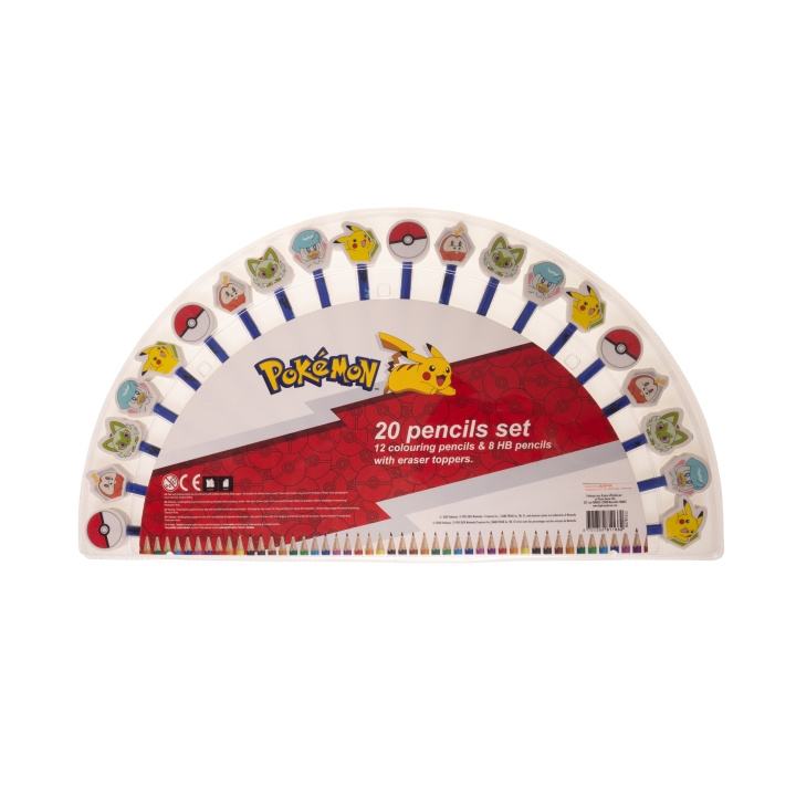 Pokémon Pennset med sudd (20-pack) (161707053) i gruppen LEKSAKER, BARN- & BABYPRODUKTER / Leksaker / Pyssel hos TP E-commerce Nordic AB (C82655)