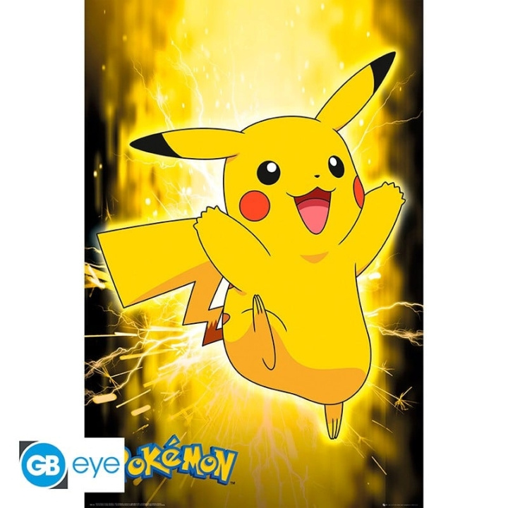 Abysse POKEMON - Poster Maxi 91.5x61 - Pikachu Neon i gruppen SPORT, FRITID & HOBBY / Roliga prylar / Övrigt hos TP E-commerce Nordic AB (C82773)