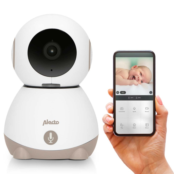 Alecto Wi-Fi babyvakt med kamera Vit/Taupe i gruppen LEKSAKER, BARN- & BABYPRODUKTER / Barnsäkerhet / Babyvakt hos TP E-commerce Nordic AB (C82798)