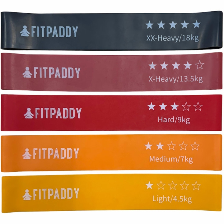 Fitpaddy Elastiska Band Set 5st i gruppen SPORT, FRITID & HOBBY / Träningsredskap / Träningsredskap & tillbehör hos TP E-commerce Nordic AB (C82832)