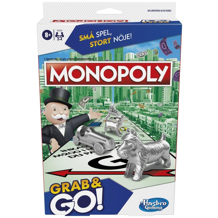 Hasbro Grab & Go Monopoly (SE/FI) i gruppen LEKSAKER, BARN- & BABYPRODUKTER / Spel / Sällskapsspel hos TP E-commerce Nordic AB (C83347)