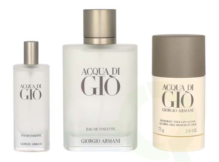 Armani Acqua Di Gio Pour Homme Giftset 190 ml Edt Spray 100ml/Edt Spray 15ml/Deodorant Stick 75g i gruppen SKÖNHET & HÄLSA / Presentkit / Presentkit För Honom hos TP E-commerce Nordic AB (C84469)