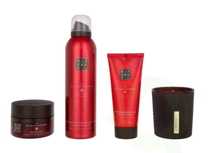 Rituals Ayurveda Set 565 ml Salt Body Scrub 125gr/Body Cream 100ml/Foaming Shower Gel 200ml/Scented Candle 140gr i gruppen SKÖNHET & HÄLSA / Presentkit / Presentkit För Henne hos TP E-commerce Nordic AB (C84534)