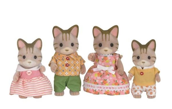 Sylvanian Families Randig kattfamilj (5180) i gruppen LEKSAKER, BARN- & BABYPRODUKTER / Leksaker / Figurer, Miniatyrer & tillbehör hos TP E-commerce Nordic AB (C85275)