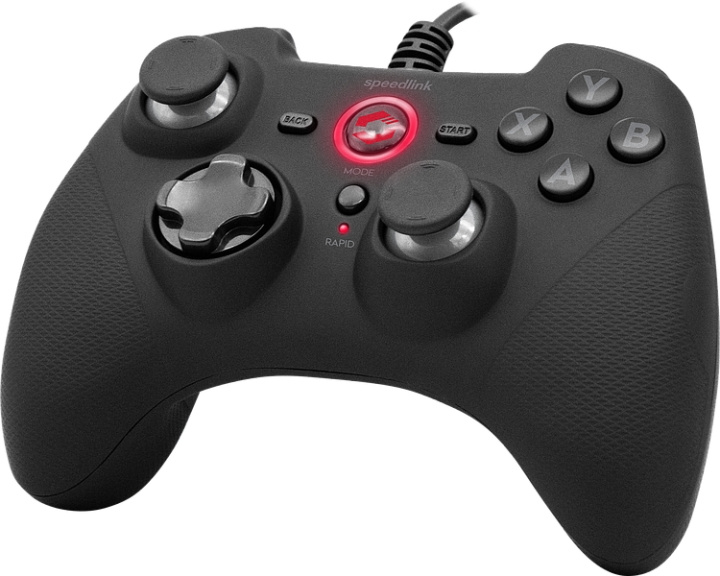 Speedlink Rait Gamepad för PC/PS3/Switch Gummi Svart i gruppen HEMELEKTRONIK / Spelkonsoler & Tillbehör / Nintendo Switch hos TP E-commerce Nordic AB (C85283)