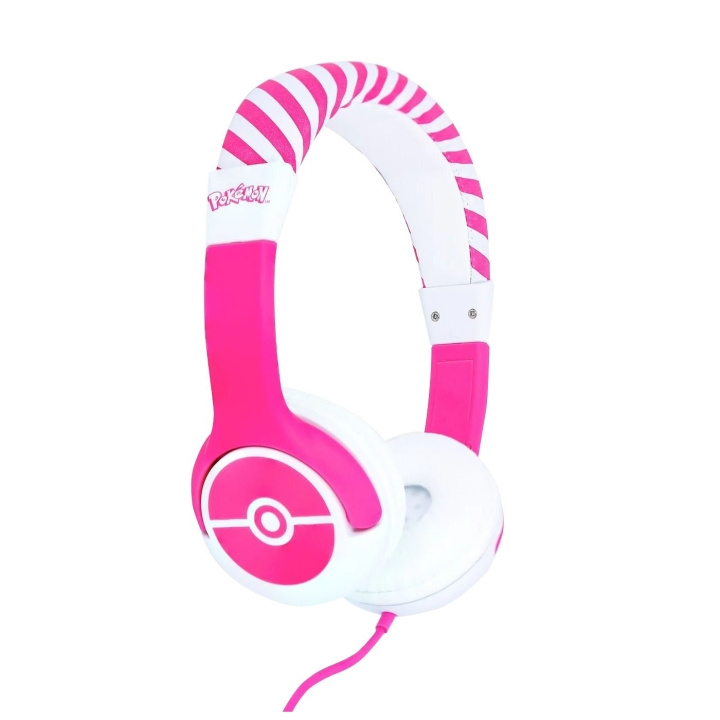 OTL Junior hörlurar - Pokemon Pokeball Rosa (PK0842) i gruppen HEMELEKTRONIK / Ljud & Bild / Hörlurar & Tillbehör / Hörlurar hos TP E-commerce Nordic AB (C85394)