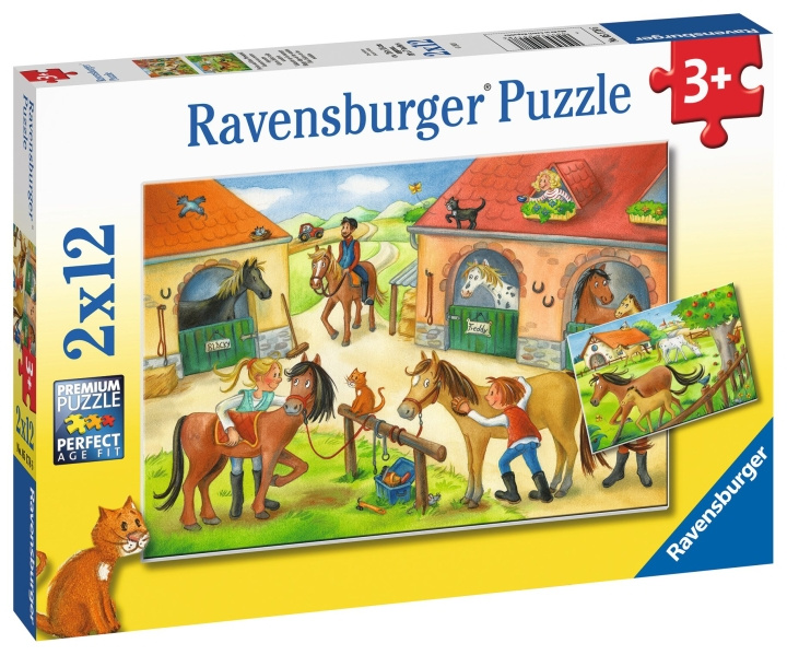 Ravensburger Happy Days i stallet 2x12p - 05178 i gruppen LEKSAKER, BARN- & BABYPRODUKTER / Leksaker / Barnpussel hos TP E-commerce Nordic AB (C85771)