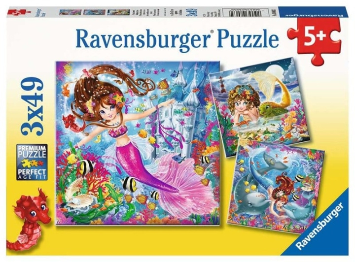 Ravensburger Charmiga sjöjungfrur 3x49p - 08063 i gruppen LEKSAKER, BARN- & BABYPRODUKTER / Leksaker / Barnpussel hos TP E-commerce Nordic AB (C85773)