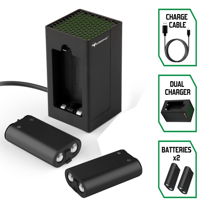 SuBsonic XBOX Dual Power Pack i gruppen HEMELEKTRONIK / Spelkonsoler & Tillbehör / Xbox hos TP E-commerce Nordic AB (C85959)