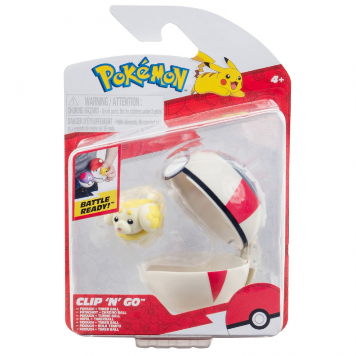 Pokémon Clip N Go - Fidough och Timer Ball (PKW3625) i gruppen LEKSAKER, BARN- & BABYPRODUKTER / Leksaker / Figurer, Miniatyrer & tillbehör hos TP E-commerce Nordic AB (C85994)