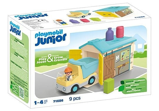 Playmobil JUNIOR: Byggbil med garage (71686) i gruppen LEKSAKER, BARN- & BABYPRODUKTER / Leksaker / Lekset hos TP E-commerce Nordic AB (C86051)