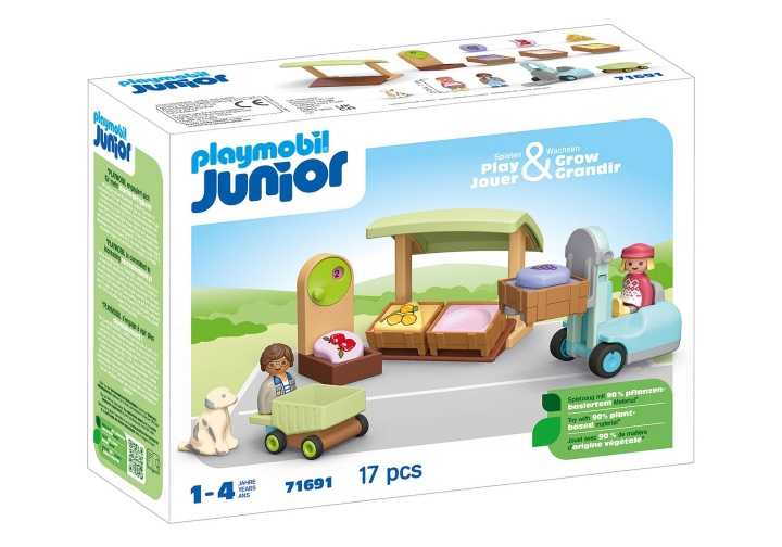 Playmobil Junior: Ekologiskt marknadsstånd & gaffeltruck (71691) i gruppen LEKSAKER, BARN- & BABYPRODUKTER / Leksaker / Lekset hos TP E-commerce Nordic AB (C86064)