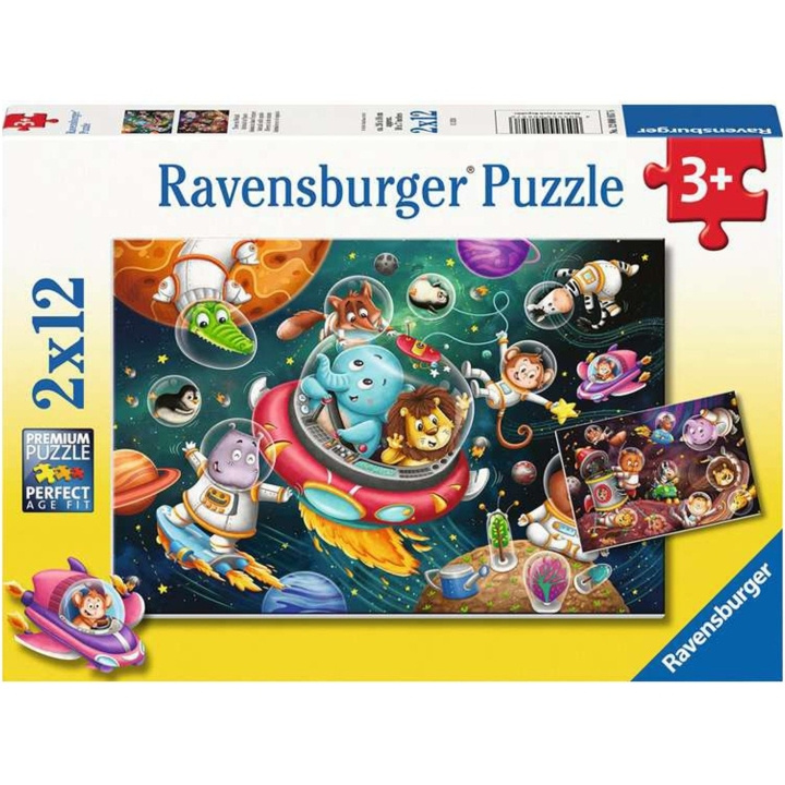 Ravensburger Pusseldjur i rymden 2x12p i gruppen LEKSAKER, BARN- & BABYPRODUKTER / Leksaker / Barnpussel hos TP E-commerce Nordic AB (C86135)