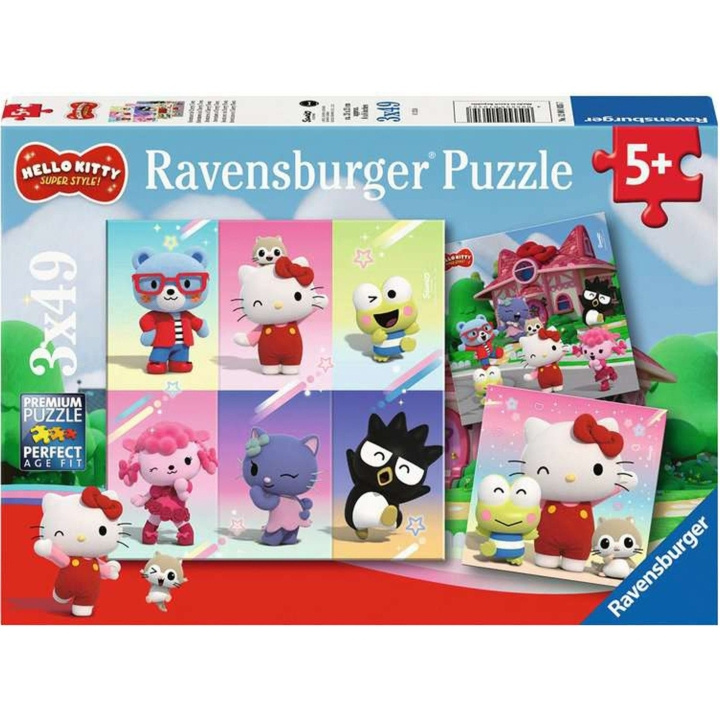 Ravensburger Pussel Hello Kitty Super Style 3x49p i gruppen LEKSAKER, BARN- & BABYPRODUKTER / Leksaker / Barnpussel hos TP E-commerce Nordic AB (C86146)