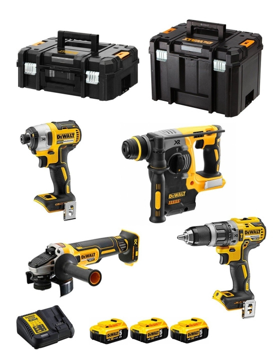 DeWALT Kit DCK422P3T (DCD796 + DCH273 + DCF887 + DCG405 + 3 x 5,0 Ah + DCB115 + TSTAK II + TSTAK VI) i gruppen HEM, HUSHÅLL & TRÄDGÅRD / Verktyg / Övriga Elverktyg hos TP E-commerce Nordic AB (C86226)