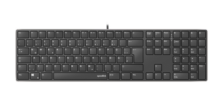 Speedlink RIVA Slim Metal Scissor Keyboard, svart - DE Layout i gruppen DATORER & KRINGUTRUSTNING / Möss & Tangentbord / Tangentbord / Trådbundna hos TP E-commerce Nordic AB (C86247)