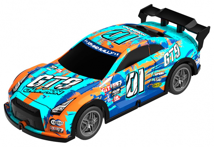 TEC-TOY Champion GT9 m/ljus R/C 1:22, 27MHz - Blå/Orange (471251) i gruppen LEKSAKER, BARN- & BABYPRODUKTER / Radiostyrt / Radiostyrda bilar hos TP E-commerce Nordic AB (C86317)