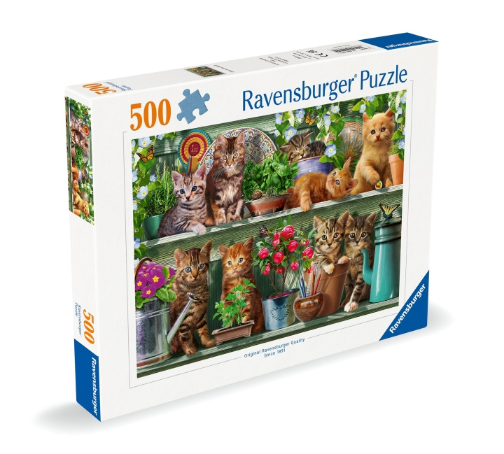 Ravensburger Pussel Katter på hyllan 500p (12000205) i gruppen SPORT, FRITID & HOBBY / Hobby / Pussel hos TP E-commerce Nordic AB (C86408)