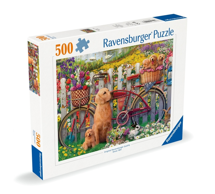 Ravensburger Pussel Söta hundar i trädgården 500p (12000209) i gruppen LEKSAKER, BARN- & BABYPRODUKTER / Leksaker / Barnpussel hos TP E-commerce Nordic AB (C86412)