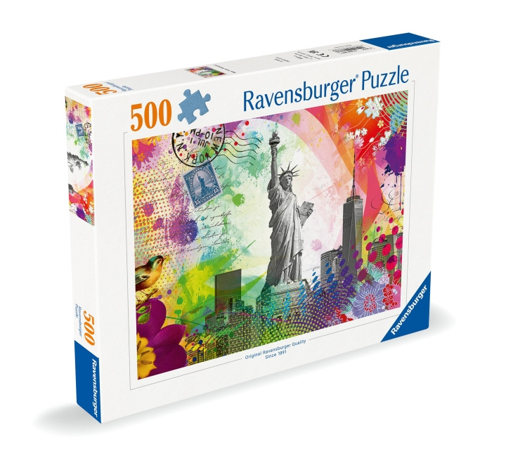 Ravensburger Pussel New York Vykort 500p (12000368) i gruppen LEKSAKER, BARN- & BABYPRODUKTER / Leksaker / Barnpussel hos TP E-commerce Nordic AB (C86451)