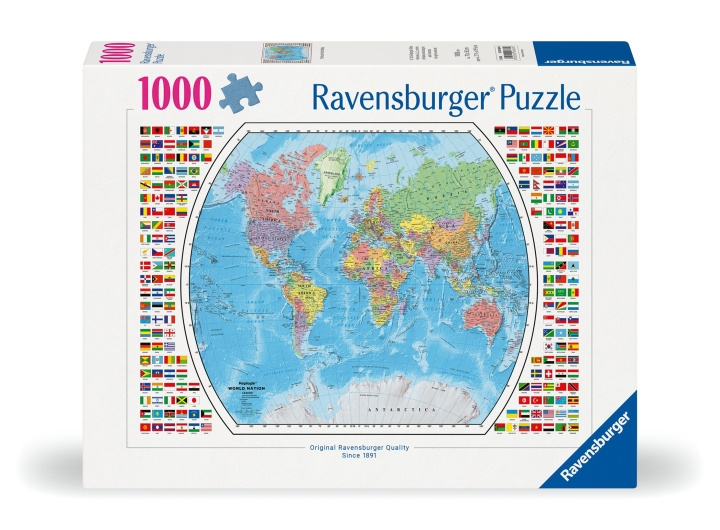 Ravensburger Pussel Politisk världskarta 1000p (12000664) i gruppen LEKSAKER, BARN- & BABYPRODUKTER / Leksaker / Barnpussel hos TP E-commerce Nordic AB (C86467)