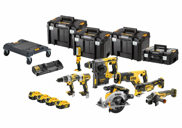 DeWALT DCK853P4T-QW 8-delat Combopack XR 18 Volt 5,0 Ah Li-Ion inkl. 4 batterier i TSTAK-fodral i gruppen HEM, HUSHÅLL & TRÄDGÅRD / Verktyg / Borrmaskiner hos TP E-commerce Nordic AB (C86571)