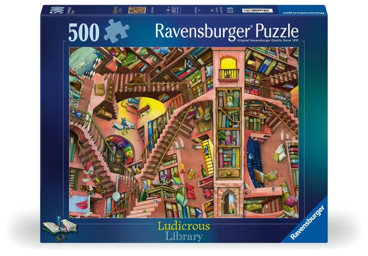 Ravensburger Pussel Ludicrous Library 500p (12000681) i gruppen LEKSAKER, BARN- & BABYPRODUKTER / Leksaker / Barnpussel hos TP E-commerce Nordic AB (C86602)