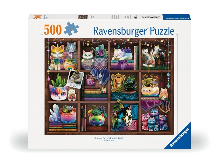 Ravensburger Puzzle Cubby Cats and Succulents 500p (12000874) i gruppen SPORT, FRITID & HOBBY / Hobby / Pussel hos TP E-commerce Nordic AB (C86710)