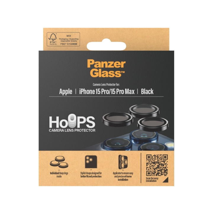 PanzerGlass Hoops Kameralinsskydd iPhone 15 Pro - 15 Pro Max - Svart metall i gruppen SMARTPHONE & SURFPLATTOR / Mobilskydd / Apple / iPhone 15 hos TP E-commerce Nordic AB (C86753)