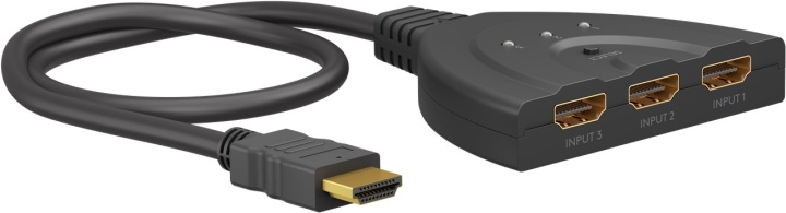 Goobay Manuell HDMI™-omkopplare 3 till 1 (4K @ 30 Hz) för att växla mellan 3x HDMI™-enheter som är anslutna till 1x HDMI™-skärm i gruppen DATORER & KRINGUTRUSTNING / Datorkablar / Switchar & Splittrar hos TP E-commerce Nordic AB (C86862)