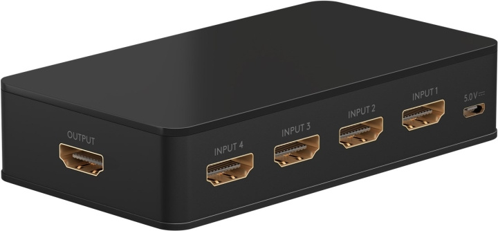 Goobay Manuell HDMI™-omkopplare 4 till 1 (4K @ 60 Hz) för att växla mellan 4x HDMI™-enheter som är anslutna till 1x HDMI™-skärm i gruppen DATORER & KRINGUTRUSTNING / Datorkablar / Switchar & Splittrar hos TP E-commerce Nordic AB (C86864)