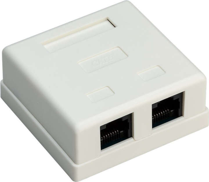 Goobay 2-port RJ45-kopplingsdosa, CAT 6, UTP, vit okapslad i gruppen HEM, HUSHÅLL & TRÄDGÅRD / El & Belysning / Nätadaptrar hos TP E-commerce Nordic AB (C86921)